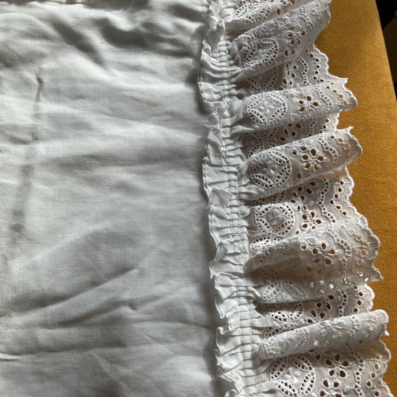 White Ruffled Eyelet Pillow Sham - Picture 5 of 6